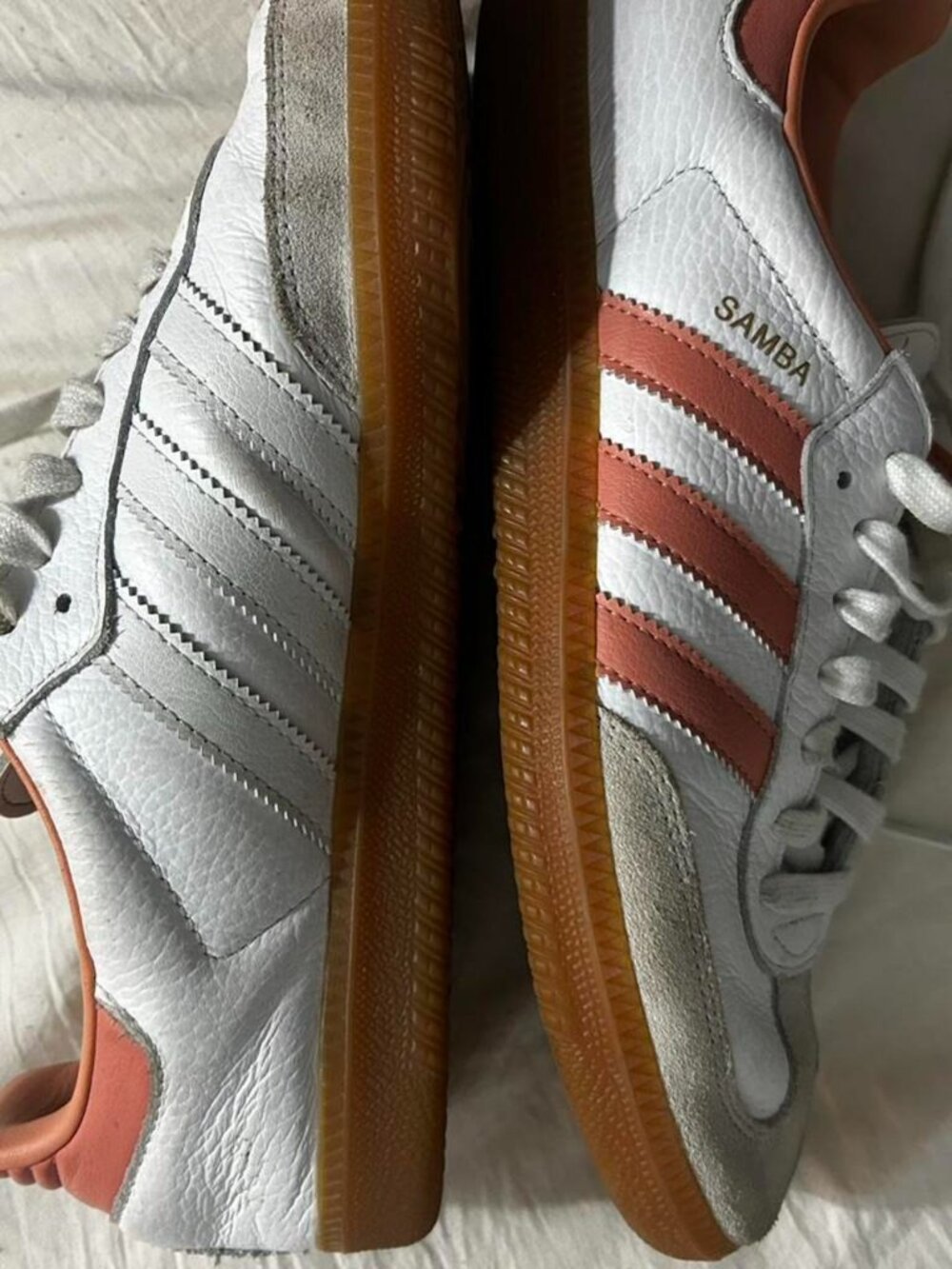 Adidas Women's White and Orange Trainers